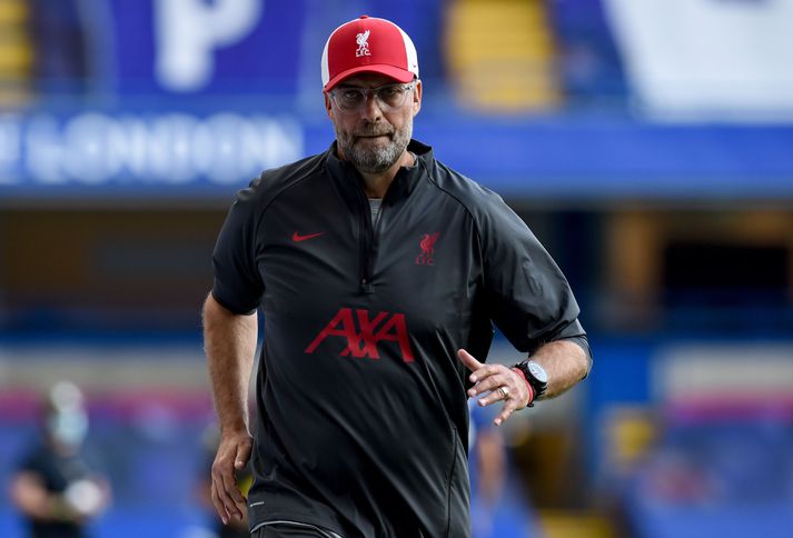 Jürgen Klopp var ekki sáttur með varamenn Liverpool þegar þeir glöddust yfir rauða spjaldinu sem Andreas Christiansen fékk.