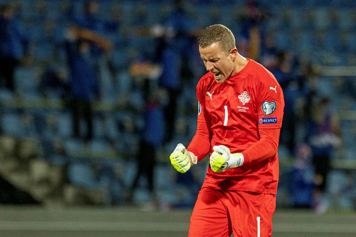 Hannes Þór Halldórsson lék sinn 74. landsleik þegar Ísland tapaði fyrir Englandi í gær, 4-0.