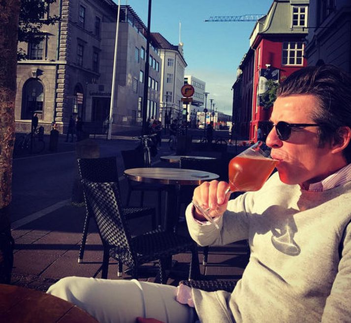Joey Barton í miðbænum í dag.