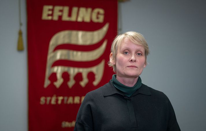 Sólveig Anna segir sitt félagsfólk ekki ná endum saman um mánaðarmótin og að húsnæðiskostnaður sé allt of mikill. 