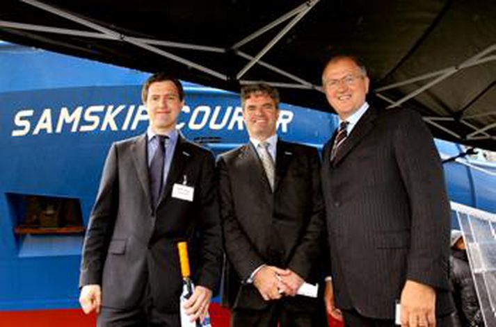 Ásbjörn Gíslason og Michael Hassing, forstjórar Samskipa og Ólafur Ólafsson, stjórnarformaður.