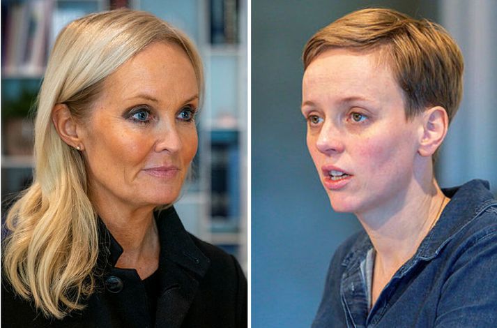 Vinstra megin er Sigríður Margrét Oddsdóttir framkvæmdastjóri SA, og hægra megin er Halla Gunnarsdóttir er formaður VR.