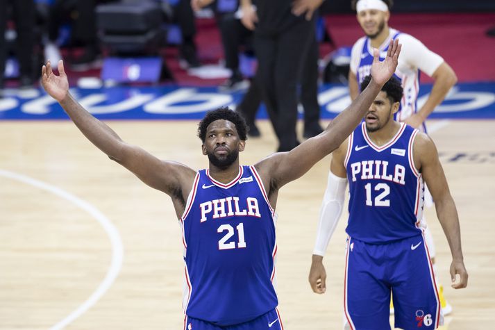 Joel Embiid var stórkostlegur í sigri Philadelphia 76ers í nótt.