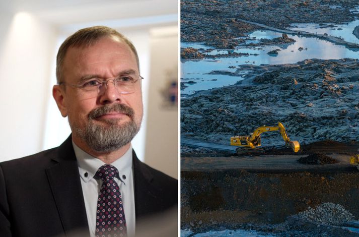 Daði Már Kristófersson fjármálaráðherra vill að kostnaður vegna varnargarðanna verði metinn og möguleg ábyrgð aðila líkt og Bláa lónsins á að borga hluta af kostnaðinum.