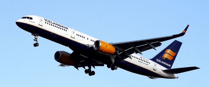 Vél Icelandair í háloftunum.