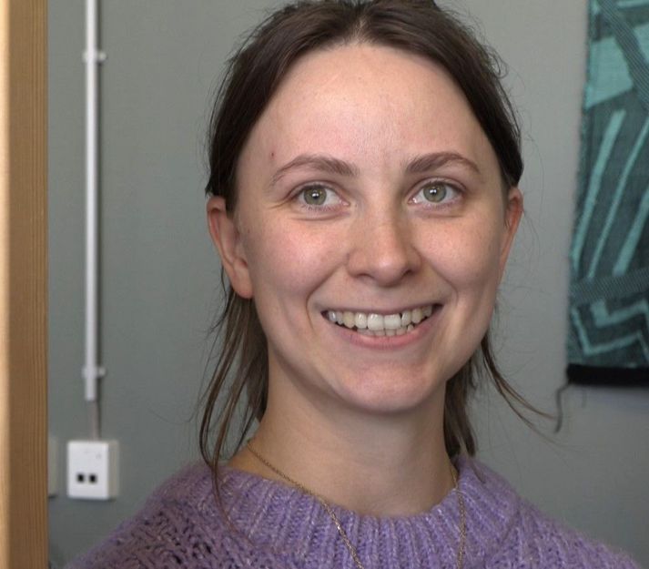 Margrét Katrín Guttormsdóttir, sem er umsjónarmaður Textíllabsins á Blönduósi.