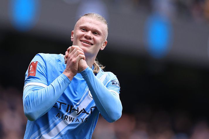 Erling Haaland og félagar í Manchester City geta minnkað forskot Arsenal í sex stig í dag og enn átt leik til góða, auk þess sem liðin eiga eftir að mætast.