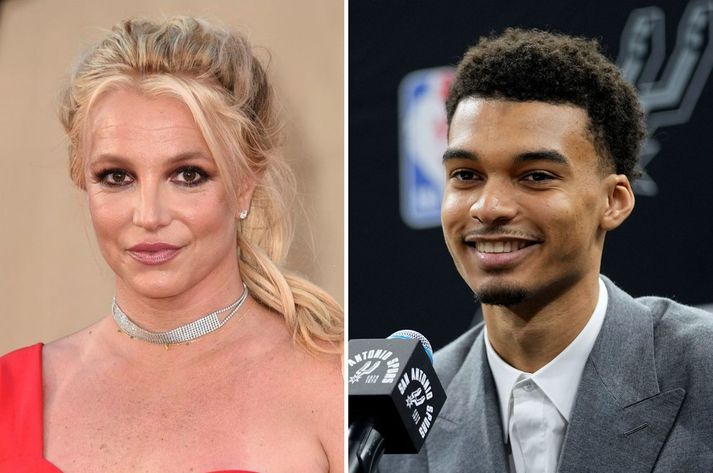 Britney ætlaði að biðja Wembanyama um mynd af sér með honum. Hún segist enn vera aðdáandi körfuboltamannsins.