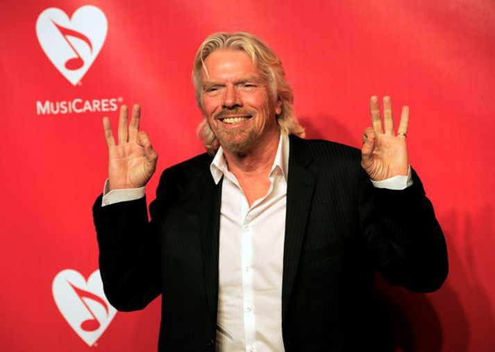 Richard Branson er afar ánægður með niðurstöðuna.