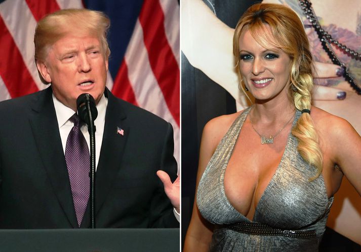 Donald Trump og Stephanie Clifford, einnig þekkt sem Stormy Daniels.