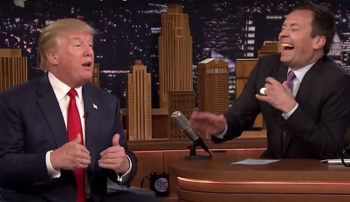 Viðtalið Jimmy Fallon við Donald Trump fer mögulega í sögubækurnar fyrir að vera eitt það líflegasta sem spjallþáttastjórnandinn hefur tekið.