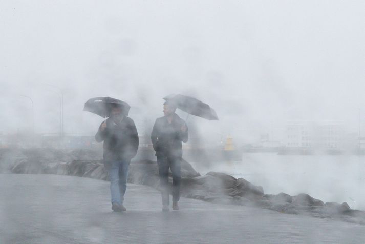 Talsverð eða mikil rigning verður á Suðurlandinu og höfuðborgarsvæðinu í dag.