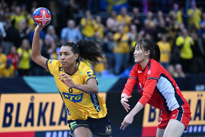 Jamina Roberts var öflug í liði Svíþjóðar.