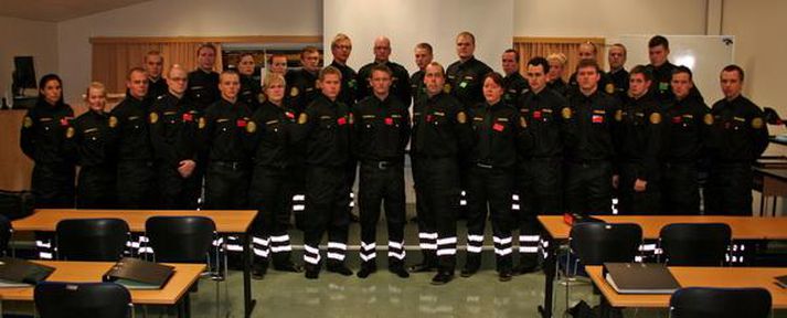 Nýnemar á sínum fyrsta skóladegi. Mynd/ lögregluvefurinn.