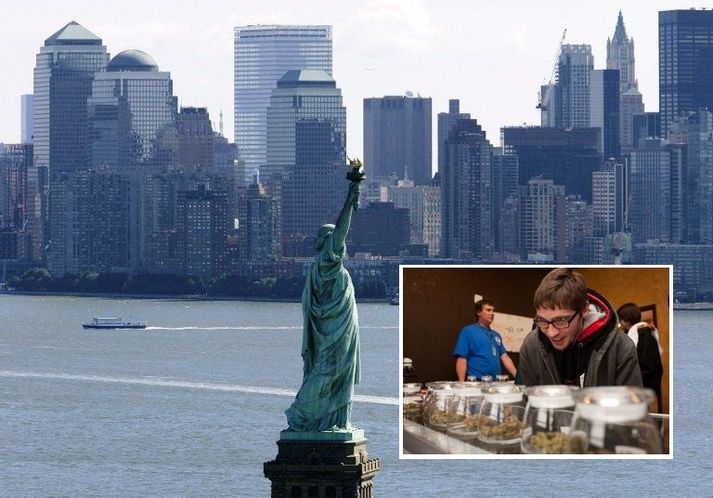 New York ríki hefur ráðgert að leyfa neyslu kannabisefna í litlu mæli.