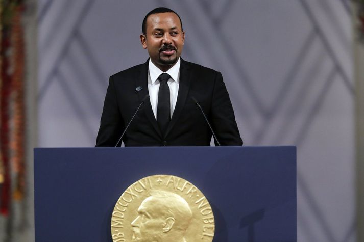 Abiy komst til valda árið 2018 og fékk friðarverðlaun Nóbels í fyrra fyrir aðgerðir hans í að auka frelsi íbúa Eþíópíu.