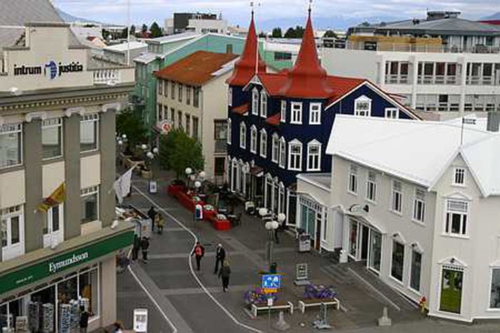 Frá Hafnarstræti á Akureyri.