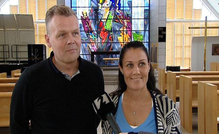 Sigurður Pálsson og Erla Þorsteinsdóttir giftu sig í Grafarvogskirkju í dag.