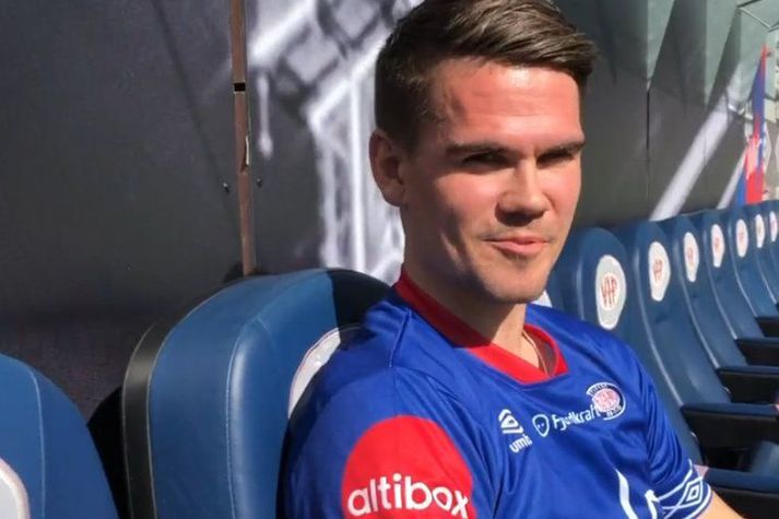 Viðar Örn Kjartansson kann vel við sig í búningi Vålerenga liðsins.