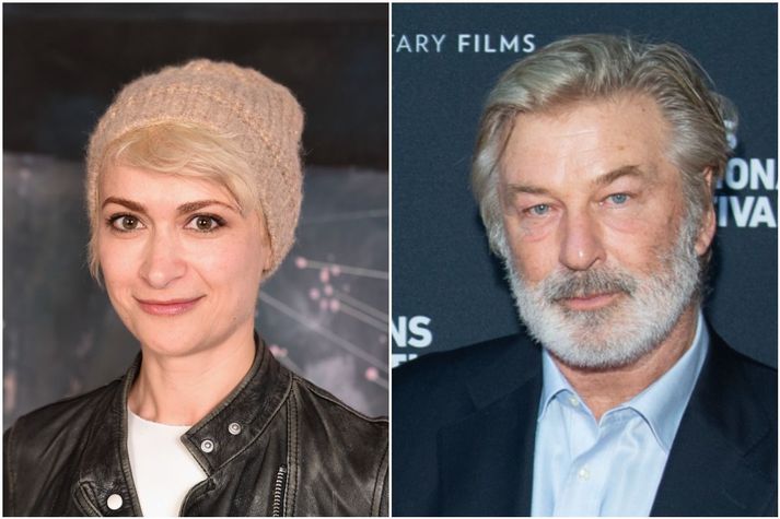 Halyna Hutchins og Alec Baldwin. Eiginmaður Halynu sendi henni kveðju á Instagram, en hann sagðist áður hafa talað við Baldwin.