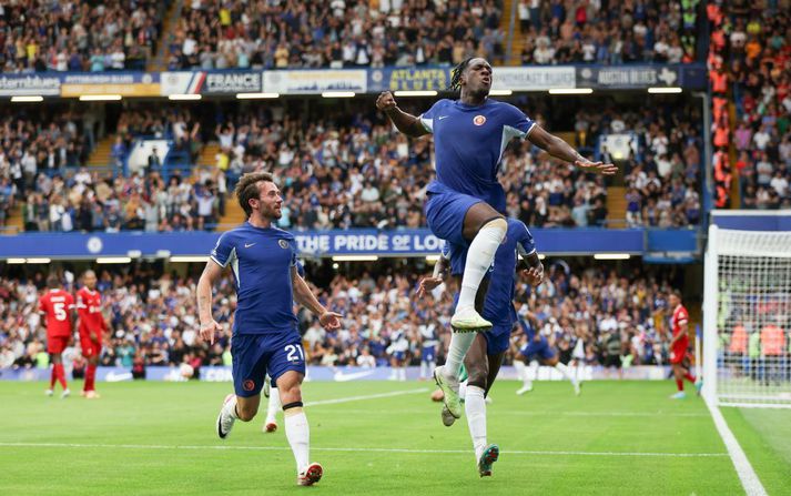 Axel Disasi skoraði í sínum fyrsta leik fyrir Chelsea.