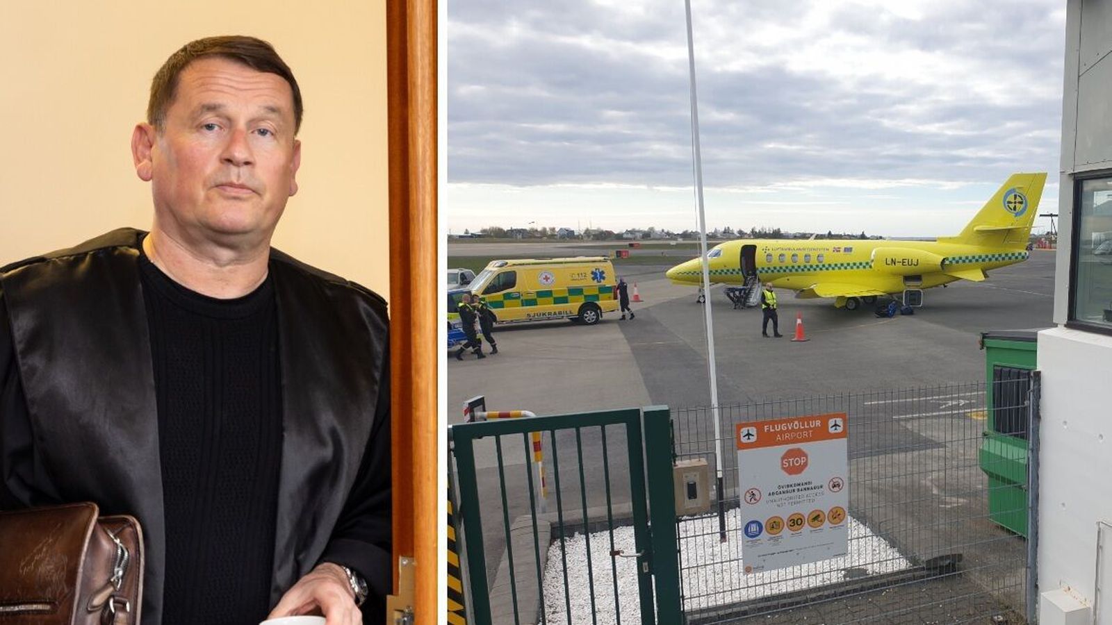 Fluttur til Noregs með bruna­sár á um helmingi líkamans