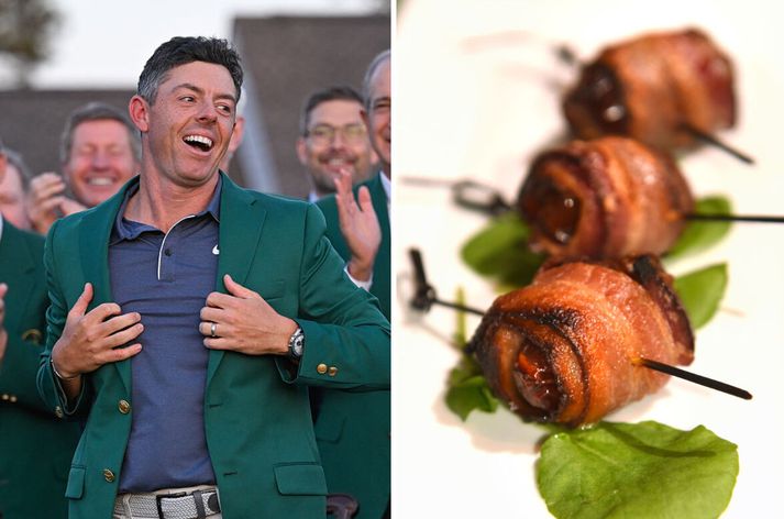 Rory McIlroy er búinn að setja saman girnilegan matseðil fyrir Masters en þar standa ostafylltu beikondöðlurnar frá mömmu hans upp úr.