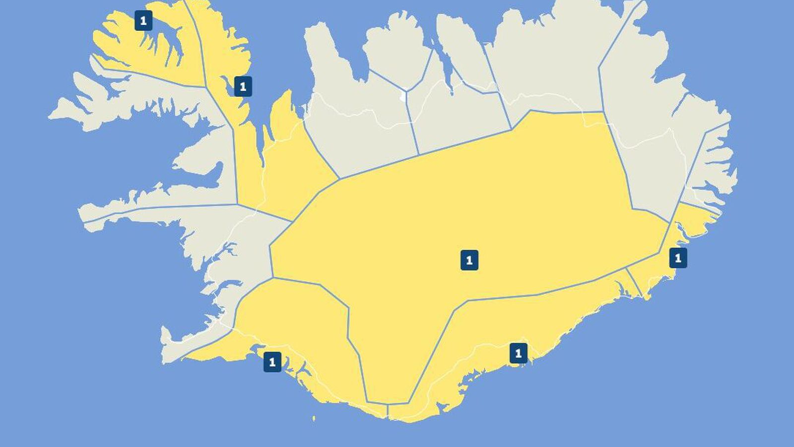 Sex skriðuviðvaranir í gildi