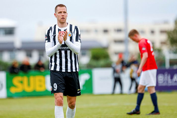 Kjartan Henry Finnbogason skoraði sigurmarkið gegn HK í kvöld.