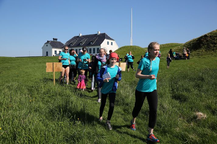 Frá setningu hlaupsins í Viðey.