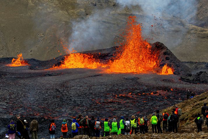 Mikill straumur hefur verið að gosinu síðustu daga.