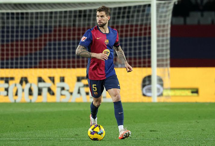 Inigo Martinez í leiknum gegn Osasuna sem nú ríkir óvissa um.