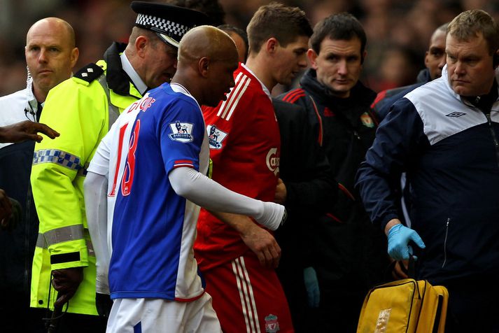 El-Hadji Diouf og Steven Gerrard eru engir vinir.