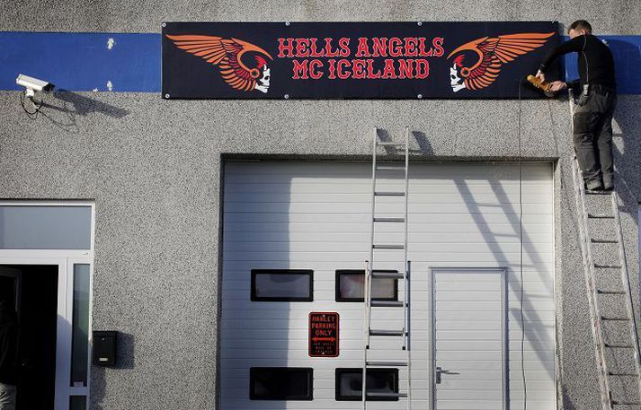 Frá höfuðstöðvum Hells Angels í Hafnarfirði.