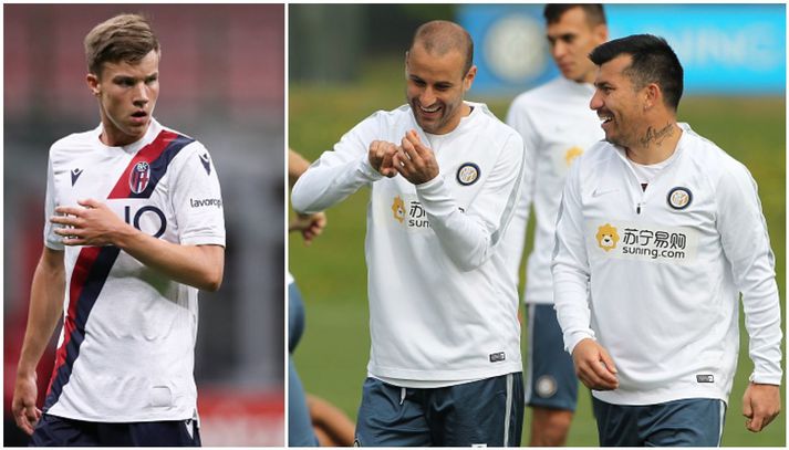 Andri Fannar og þeir Rodrigo Palacio og Gary Medel.