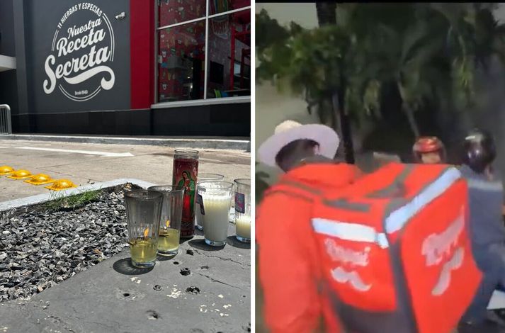César Gastélum var með tveimur öðrum að gantast fyrir utan KFC í Culiacán þegar menn keyrðu upp að þeim á mótorhjóli og skaut annar þeirra áhrifavaldinn.