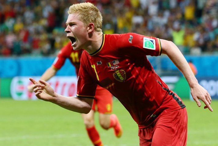 Kevin De Bruyne fagnar marki sínu.