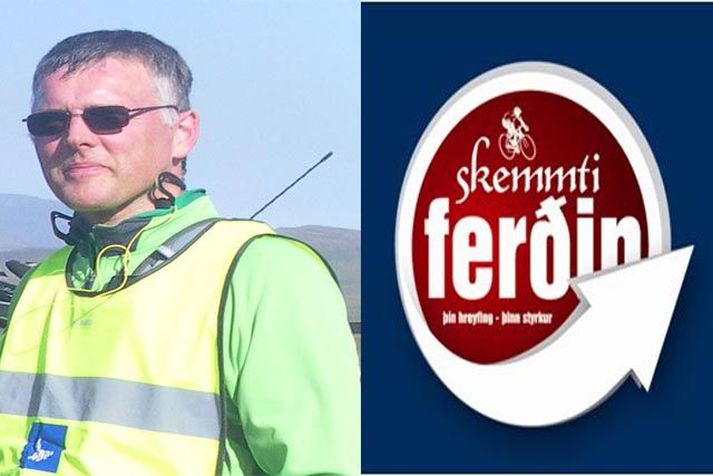 Snorri Már Snorra hjólar í kringum landið. Hann hvetur fólk til þess að hreyfa sig.