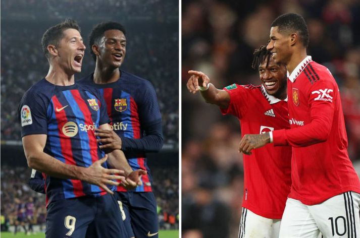 Robert Lewandowski og Marcus Rashford eru ansi líklegir til að setja mark sitt á einvígi stórliðanna tveggja sem hefst í dag.