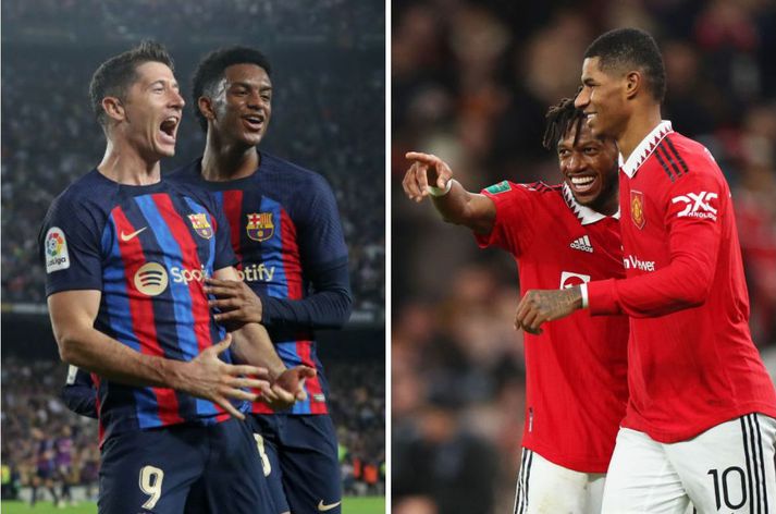 Robert Lewandowski og Marcus Rashford eru ansi líklegir til að setja mark sitt á einvígi stórliðanna tveggja sem hefst í dag.