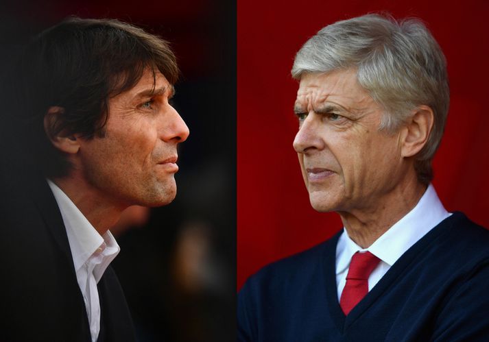 Antonio Conte og Arsene Wenger mætast með lið sín í dag.