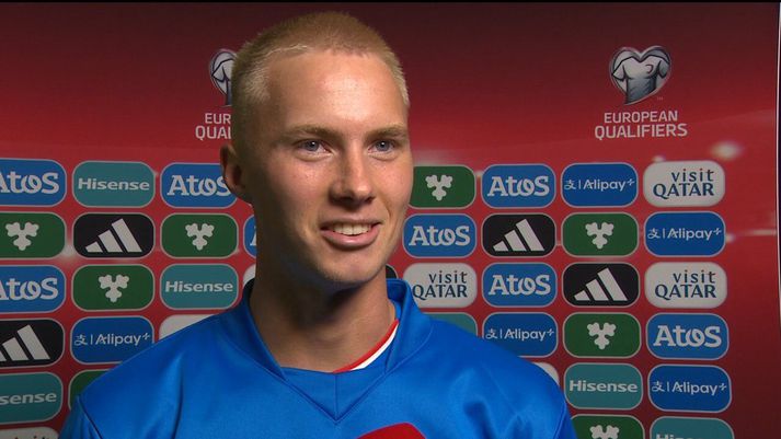 Daníel Tristan spilaði sínar fyrstu mínútur með A-landsliðinu í kvöld. 