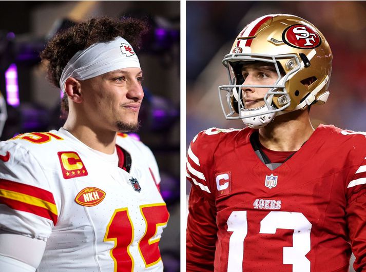 Í kvöld kemur í ljós hvort það verður Patrick Mahomes og Kansas City Chiefs eða Brock Purdy og San Francisco 49´ers sem fara með sigur af hólmi í NFL-deildinni þetta tímabilið.