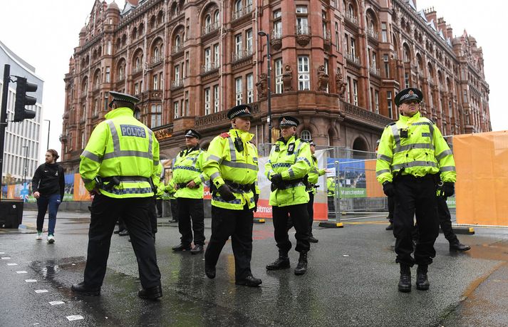 Lögreglumenn að störfum í Manchester. Myndin er úr safni og tengist ekki efni fréttarinnar.