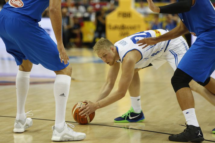 Haukur í leiknum gegn Ítölum á Eurobasket.