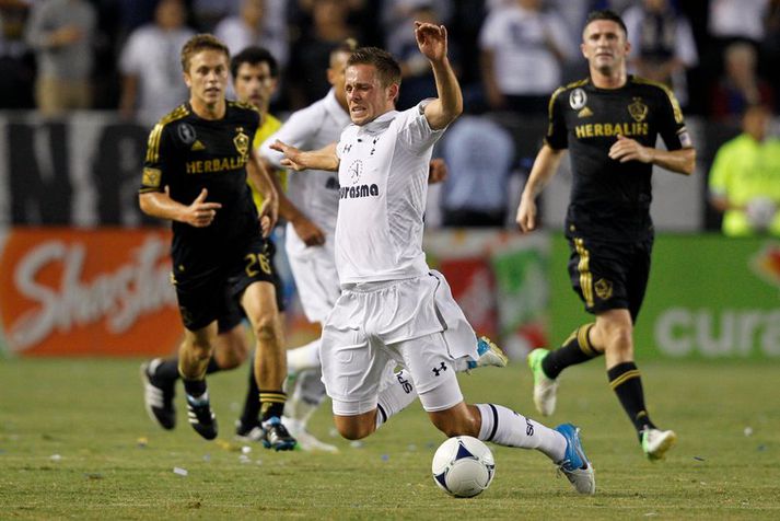 Gylfi Sigurðsson lagði upp mark fyrir Tottenham í gær.