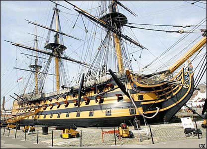 HMS Victory í Portsmouth. Systurskipið er fundið.