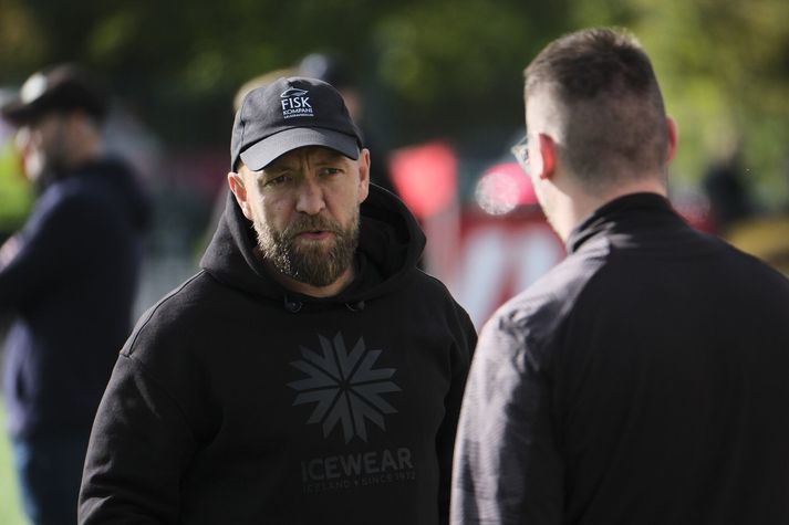 Sigurður Heiðar Höskuldsson, þjálfari Þórs, á hliðarlínunni í leik dagsins.