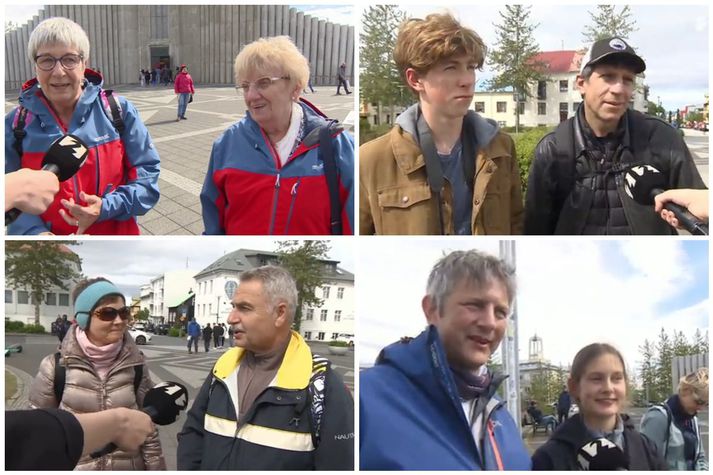 Ferðamenn frá Bandaríkjunum og Bretlandseyjum sem fréttastofa ræddi við í dag voru hæstánægðir með Íslandsferð sína.