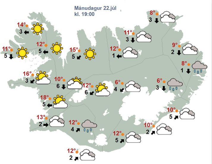 Sólin skín víða á landinu í dag, einkum á Vestfjörðum.